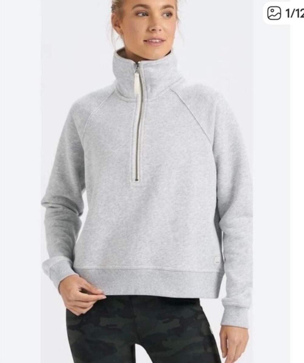 Vuori Restore Half Zip Hoodie Light Heather Grey Size L